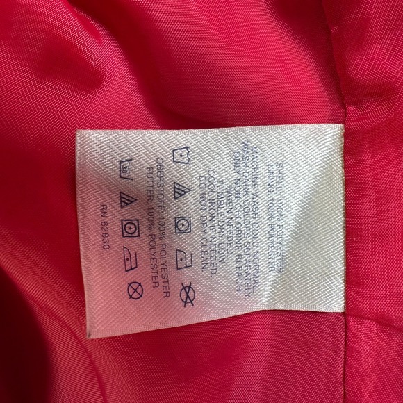 Vintage Women's Red Hooded Rain Jacket Casual Lightweight Windbreaker - Picture 12 of 12